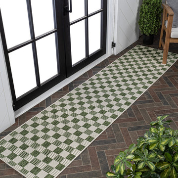 Aimee Traditional Cottage Checkerboard Indoor/Outdoor Area Rug
